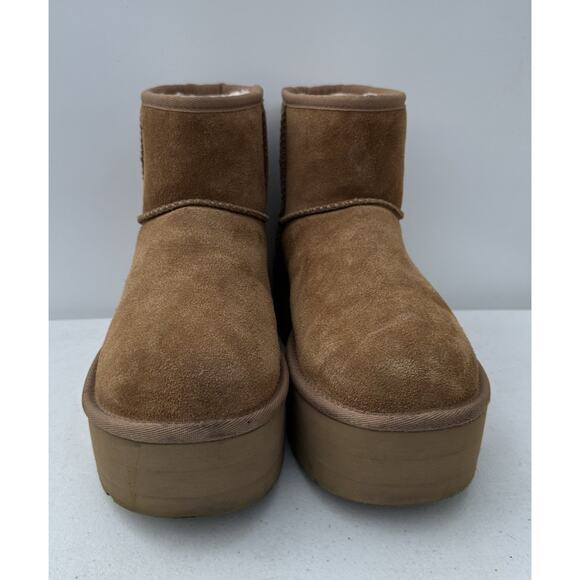 UGG Women's Classic Mini Platform Chestnut Boots 1134991 Size 9 - Picture 3 of 13